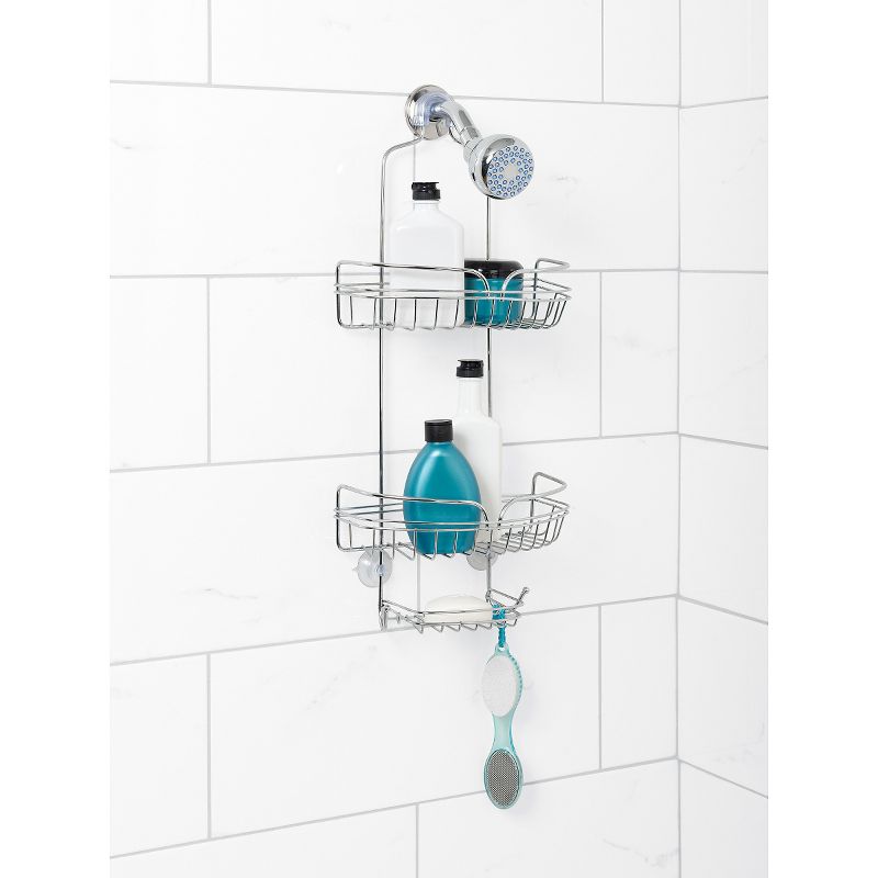 Zenna Home Over the Shower Head Rust-Resistant Caddy - Chrome