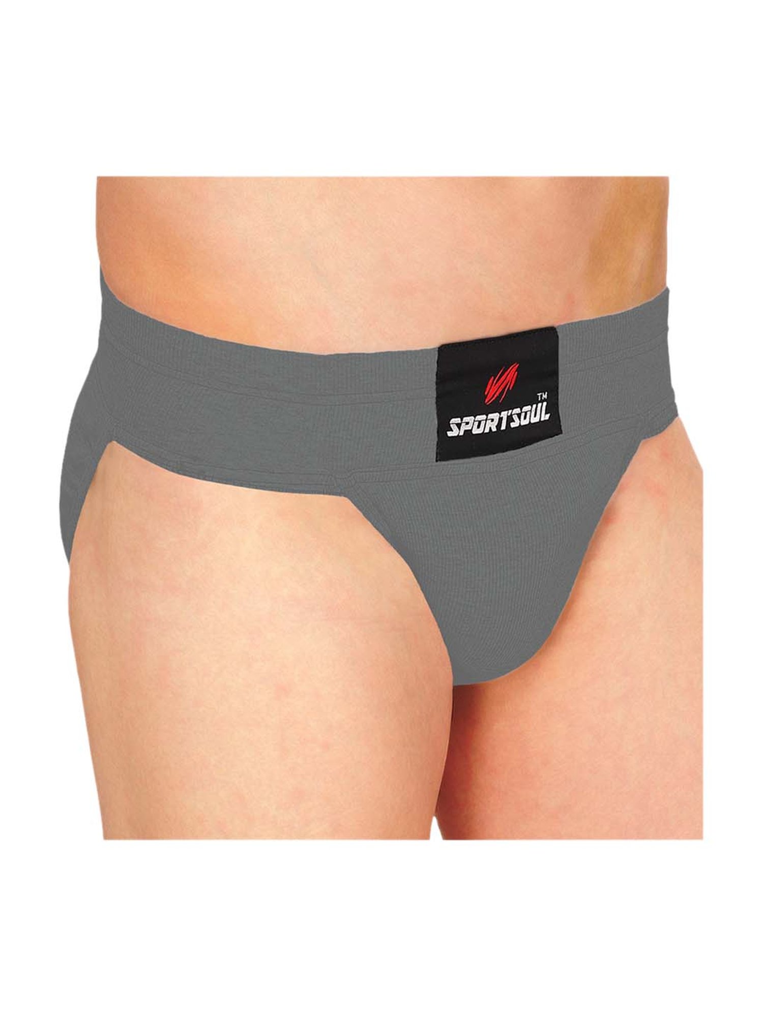 SportSoul Grey & Black Cotton Gym & Athletic Supporter (M x 2)
