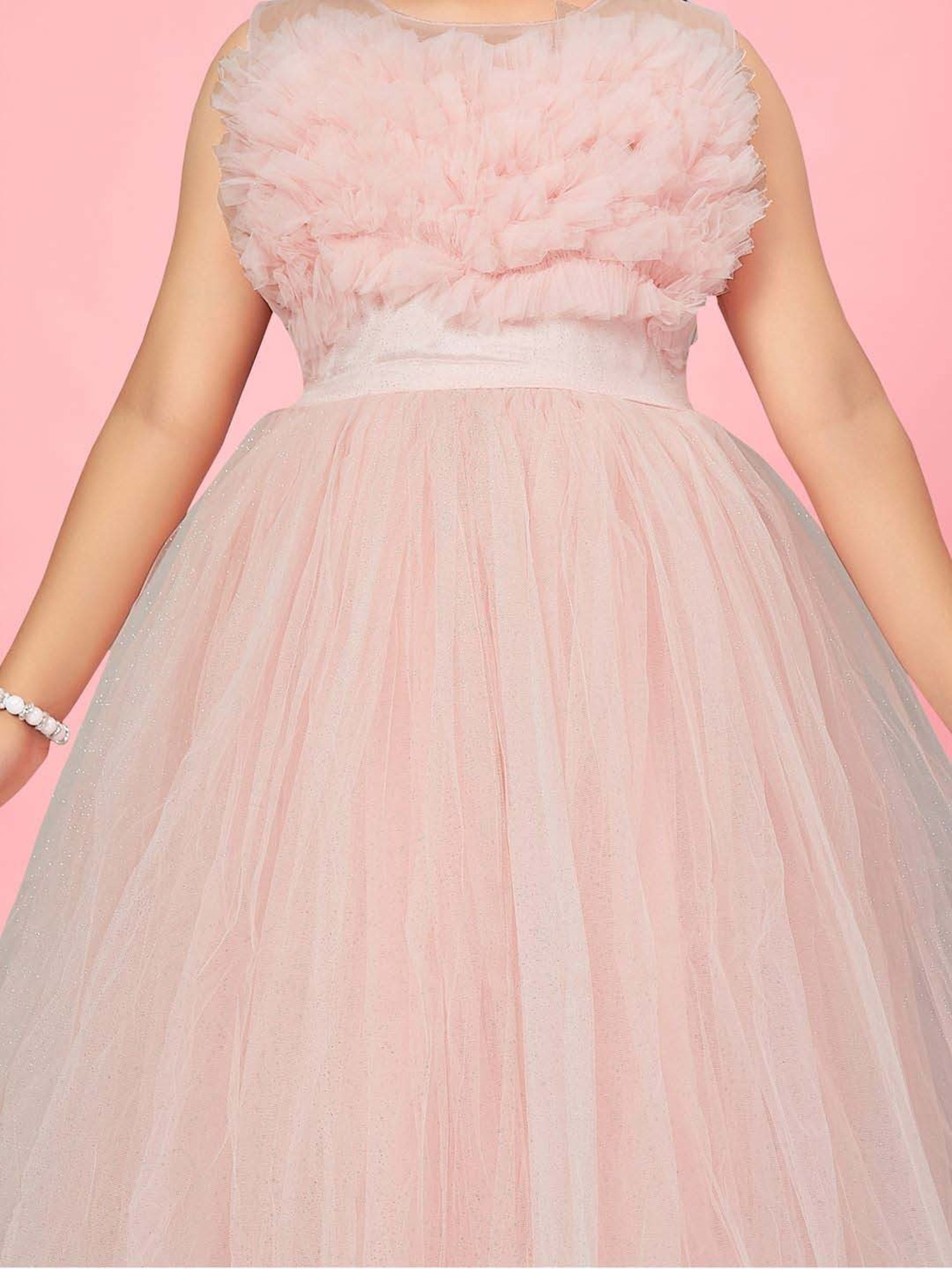 Aarika Kids Peach Flared Fit Gown