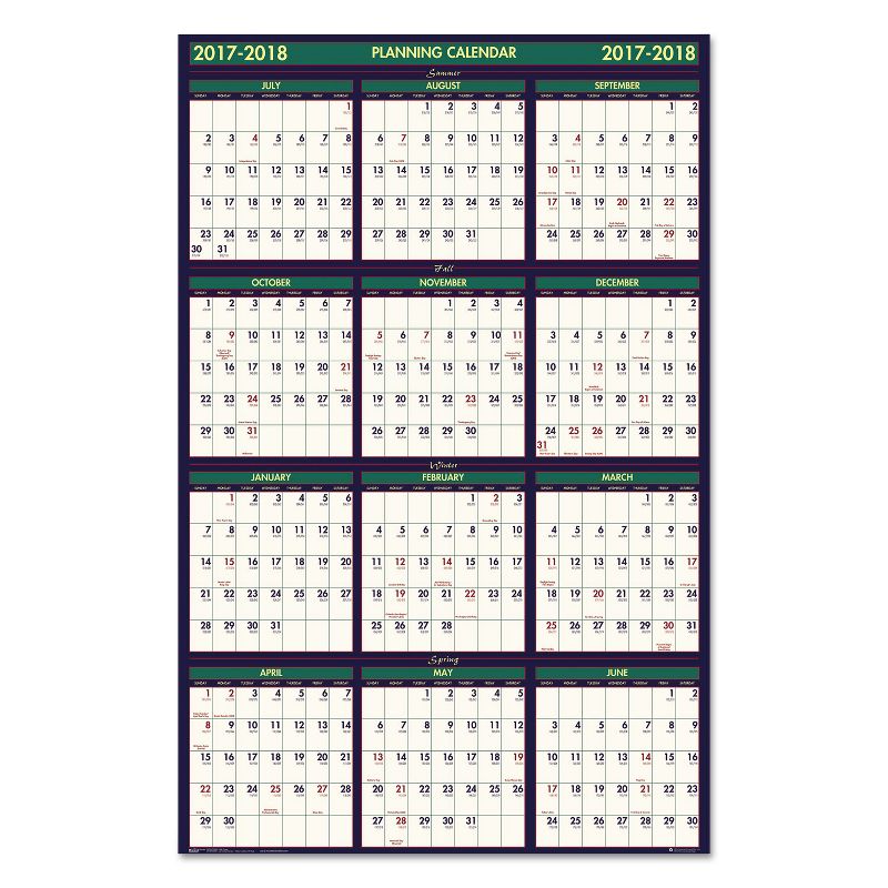 House Of Doolittle Recycled 4 Seasons Reversible Business/Academic Calendar 24 x 37 2019-2020 391