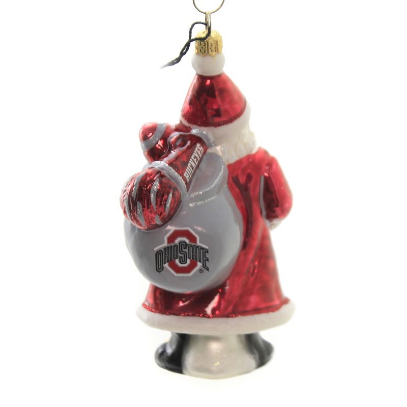 Joy To The World 6.0" Ohio State Santa Ornament Buckeyes Scarlet Grey  -  Tree Ornaments