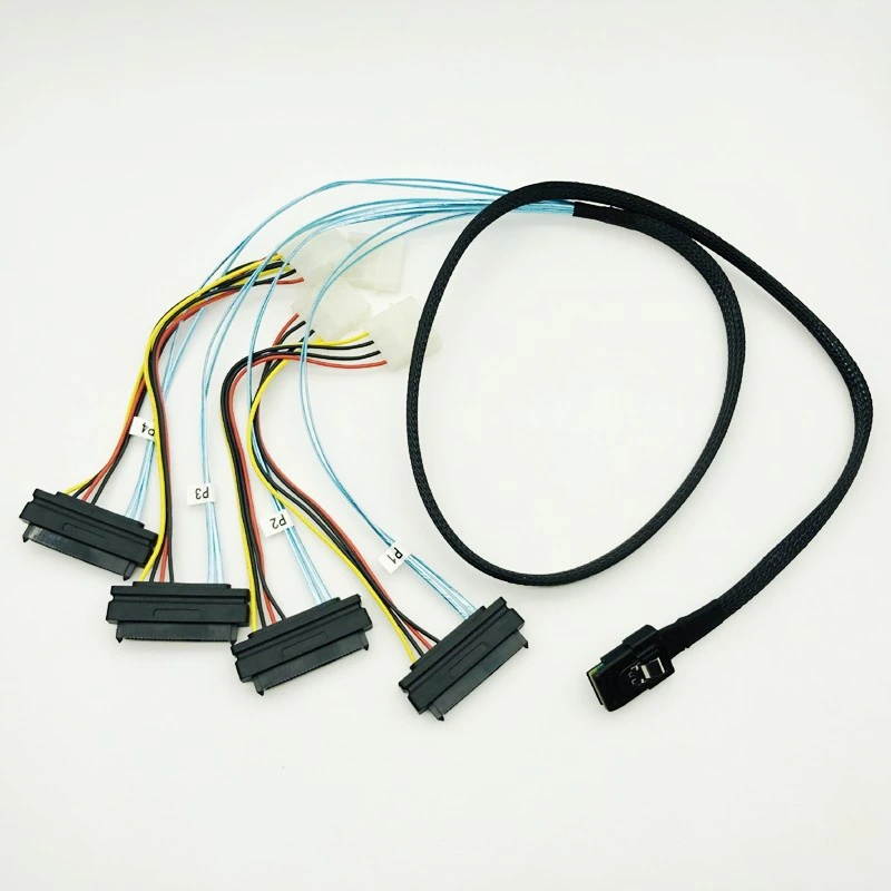 SAS SATA Cables for HDD Server Display Card MINI SAS 4i SFF-8087 36Pin To 4 SAS 29Pin Sff 8482 + 4pin Power Cable Mini SAS Cable