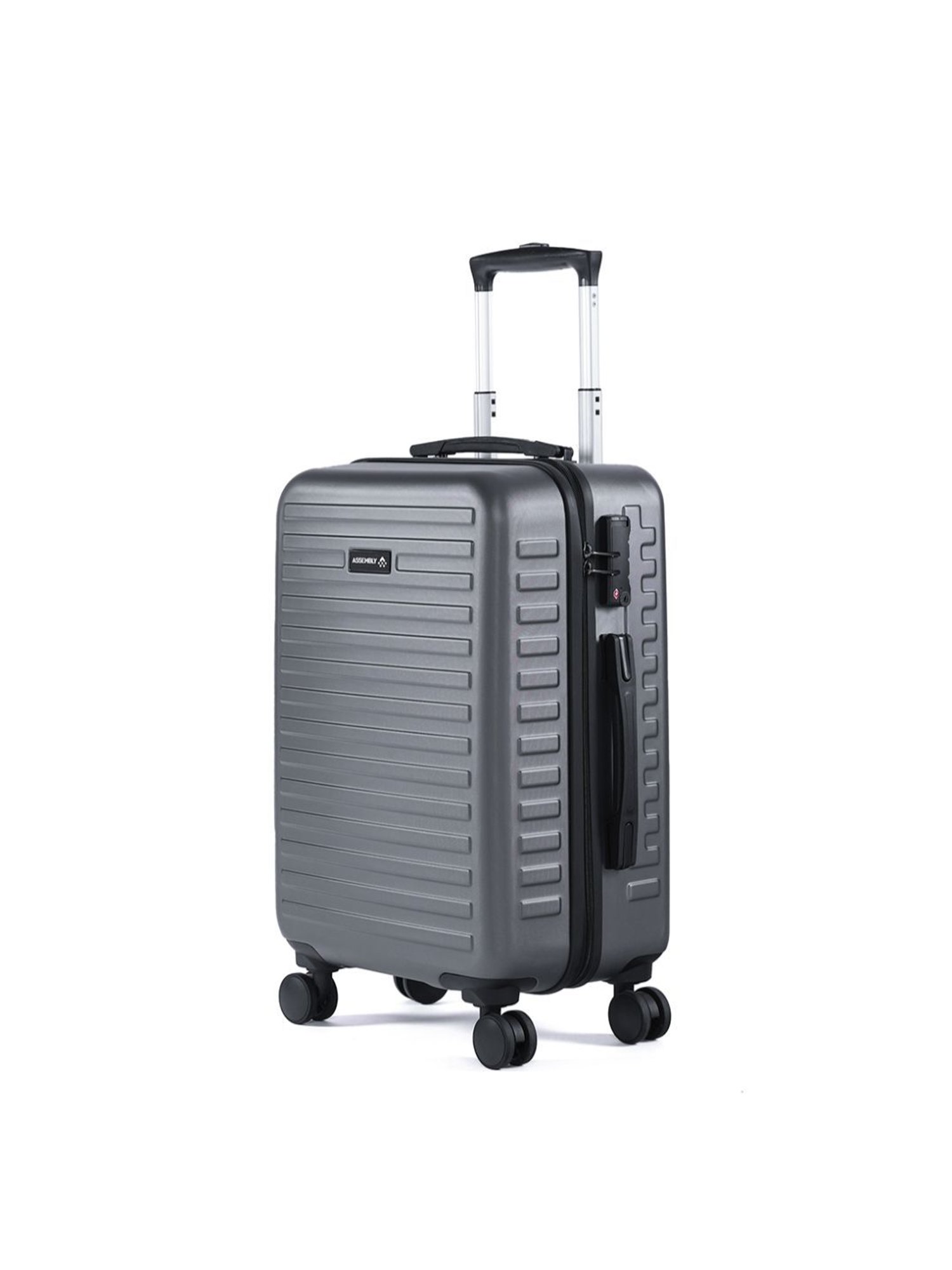 Assembly Grey Textured Cabin Trolley Bag - 20 inch