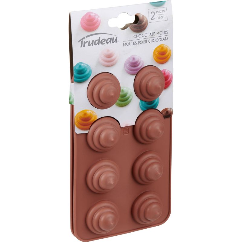 Trudeau 2pk Swirl Chocolate Molds Brown