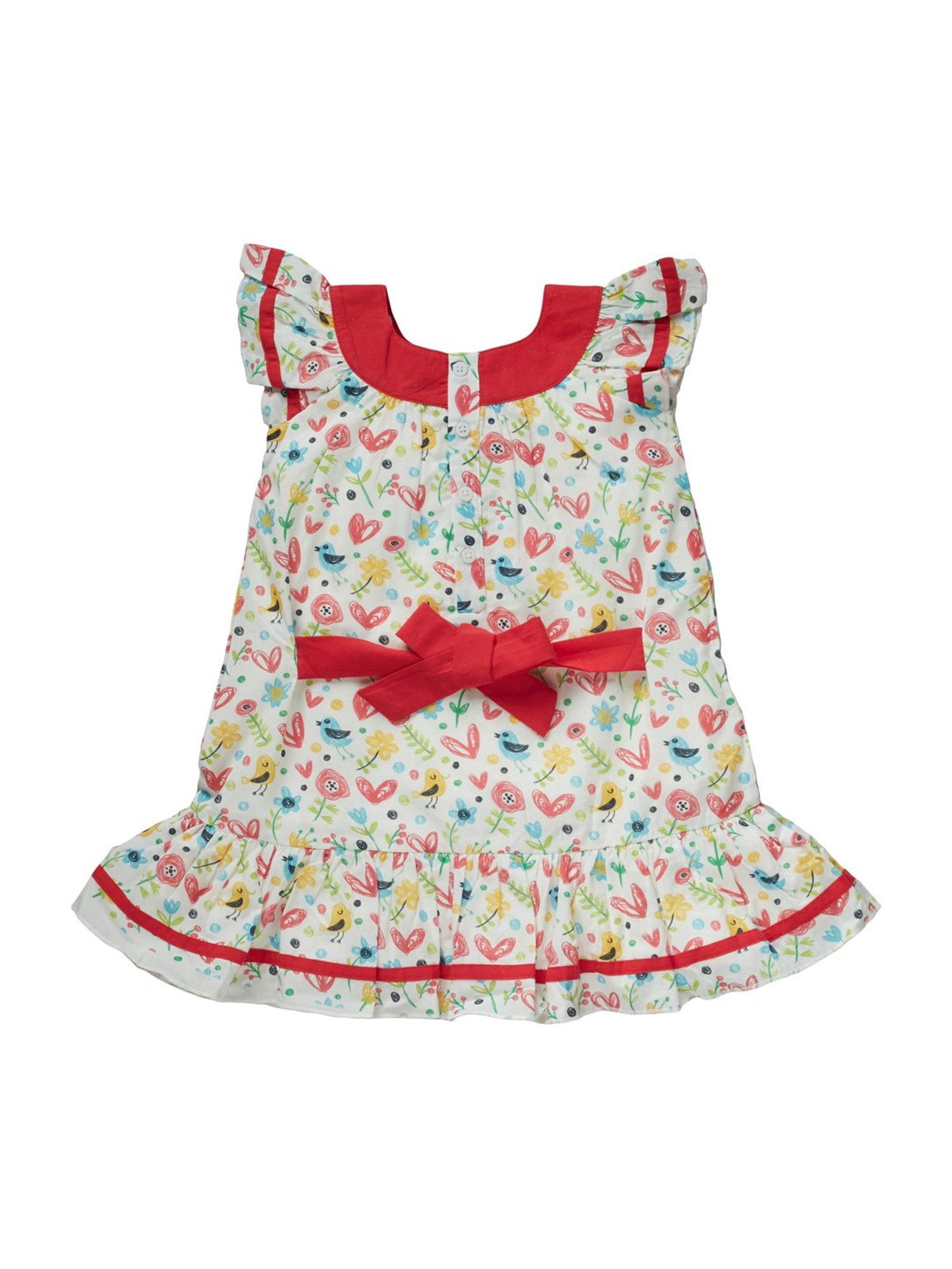 Pranava Kids Multicolor Cotton Printed Dress