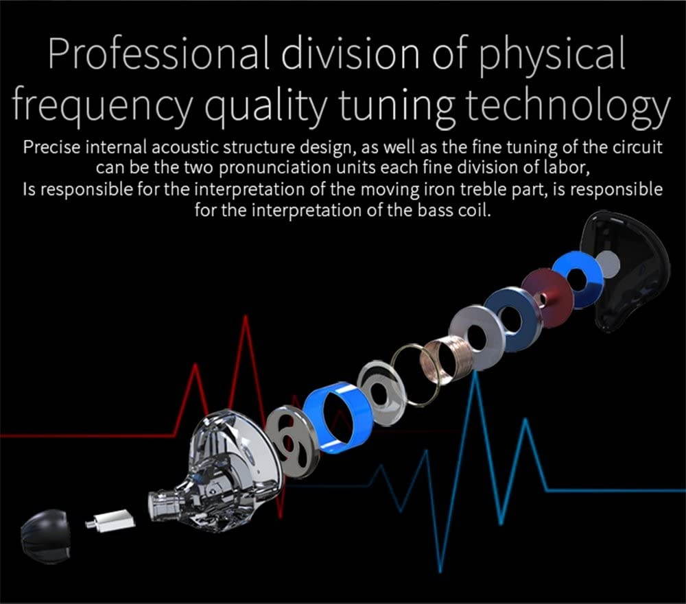 Easy KZ ZST Colorful Hybrid Banlance Armature with Dynamic in-Ear Earphone 1BA+1DD HiFi Headset (Colorful ZST MIC) (ZST no mic)