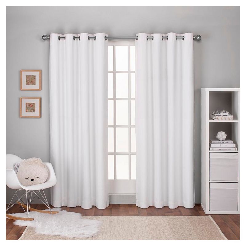Linen Thermal Curtain Panel Set White (54"x108") - Exclusive Home