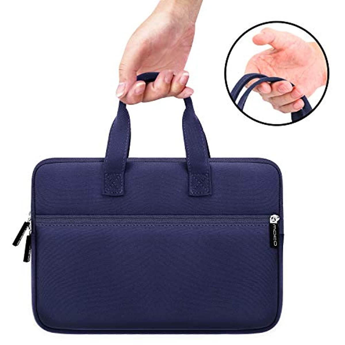 MoKo 9-11 Inch Kids Tablet Sleeve, Portable Neoprene Zipper Carrying Sleeve Case Bag Fits iPad Air 4 10.9, iPad Air 3 10.5, iPad Pro 11/10.5 Inch Tablet Handle Bag with Accessory Pocket - Indigo