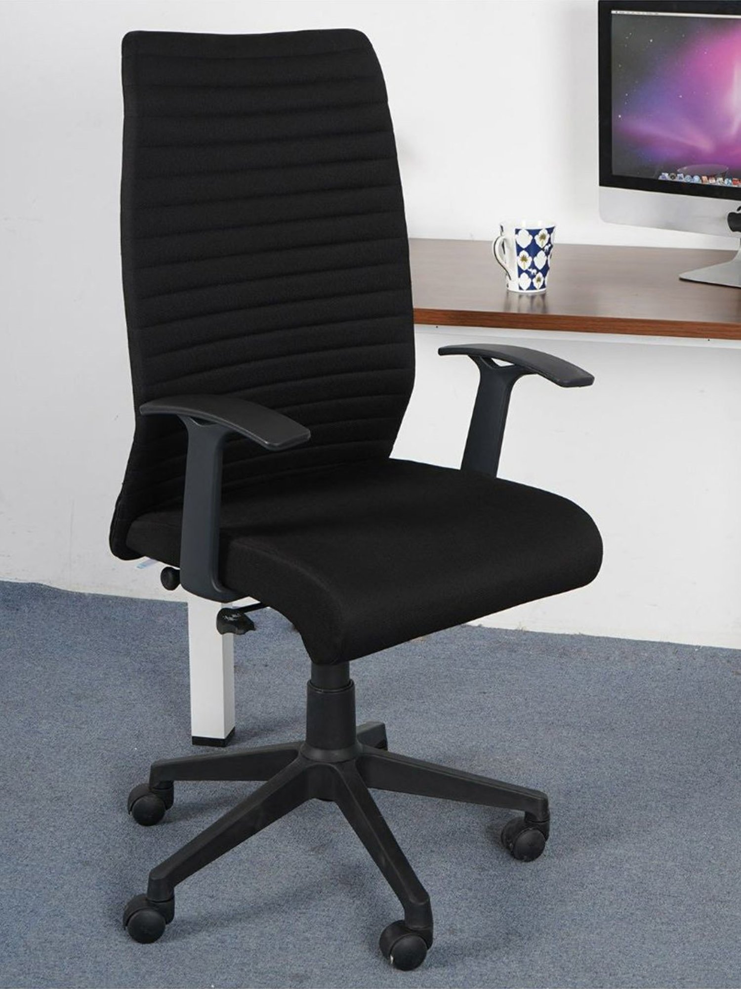 Nilkamal Thames Black PU Foam High Back Chair