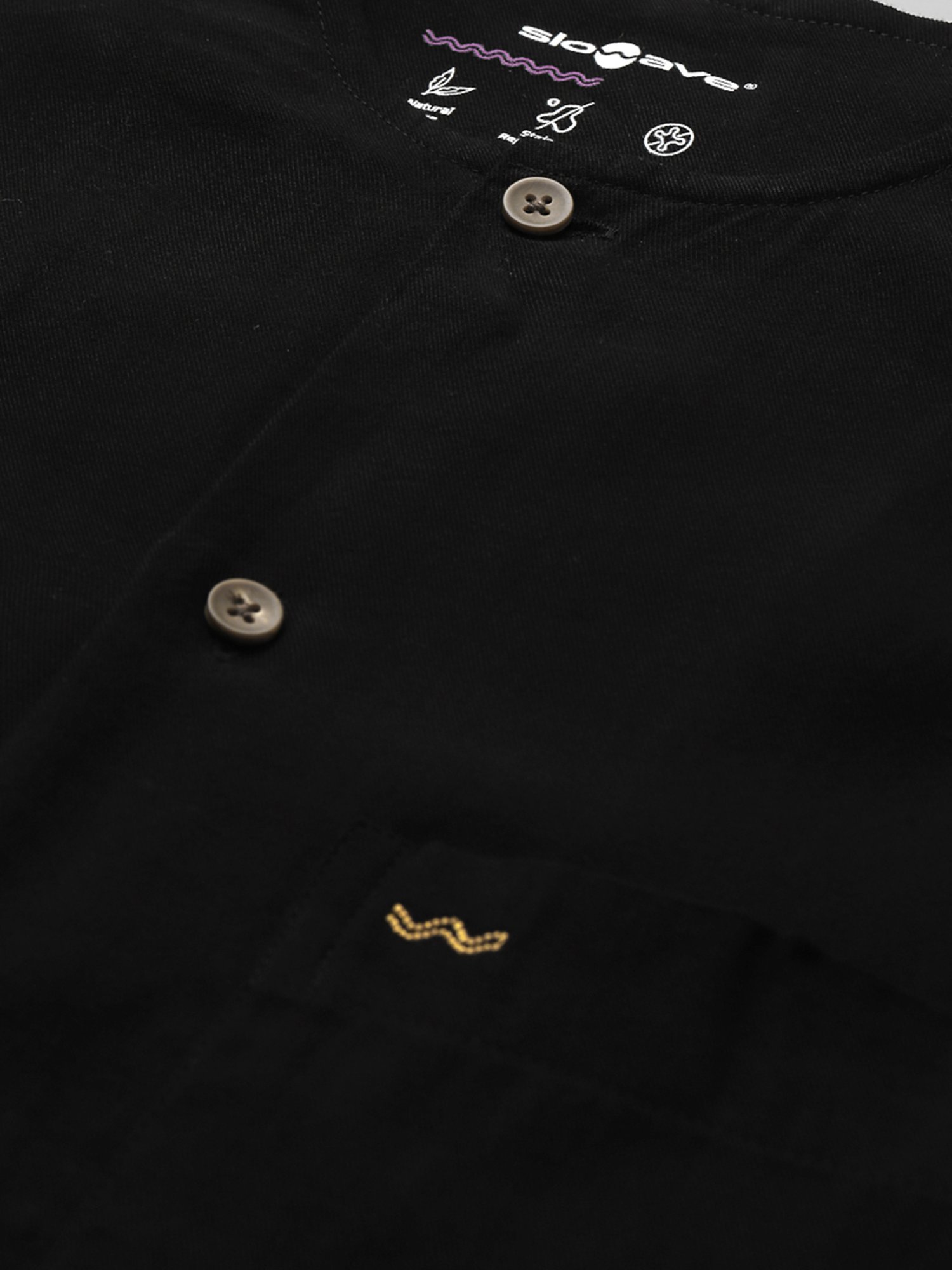 Slowave Black Regular Fit Shirt