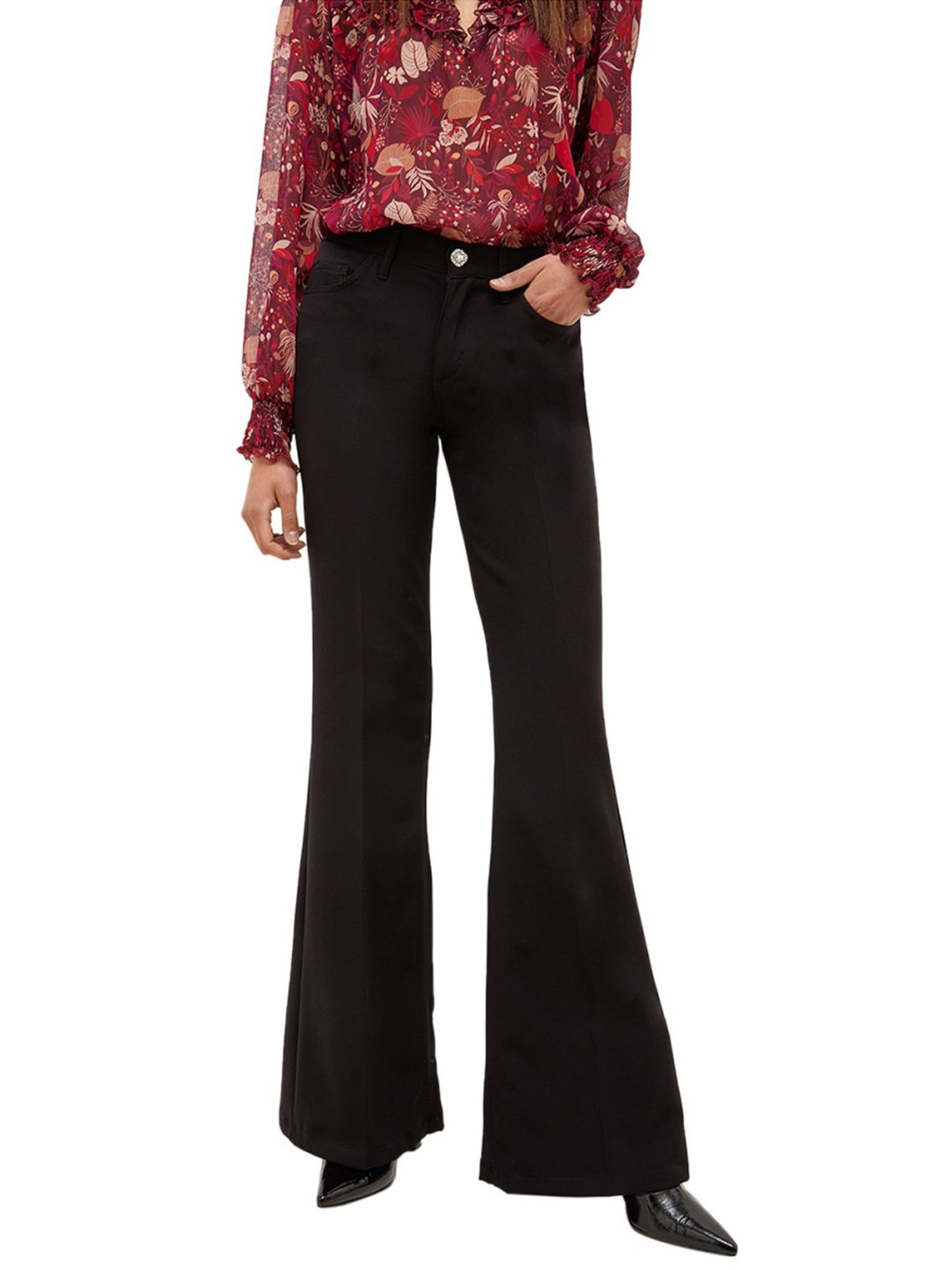 Liu Jo Nero Regular Fit Flat Front Trousers