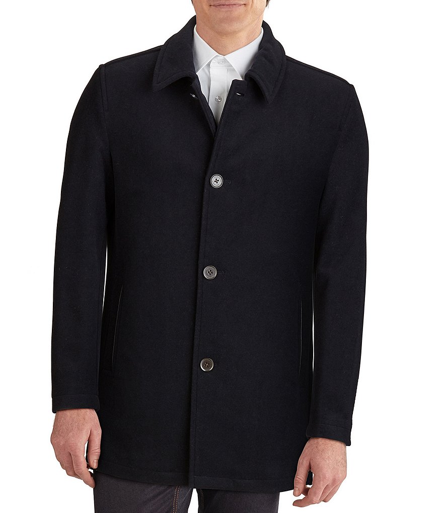 Cole Haan Long-Sleeve Wool-Blend Plush Car Coat