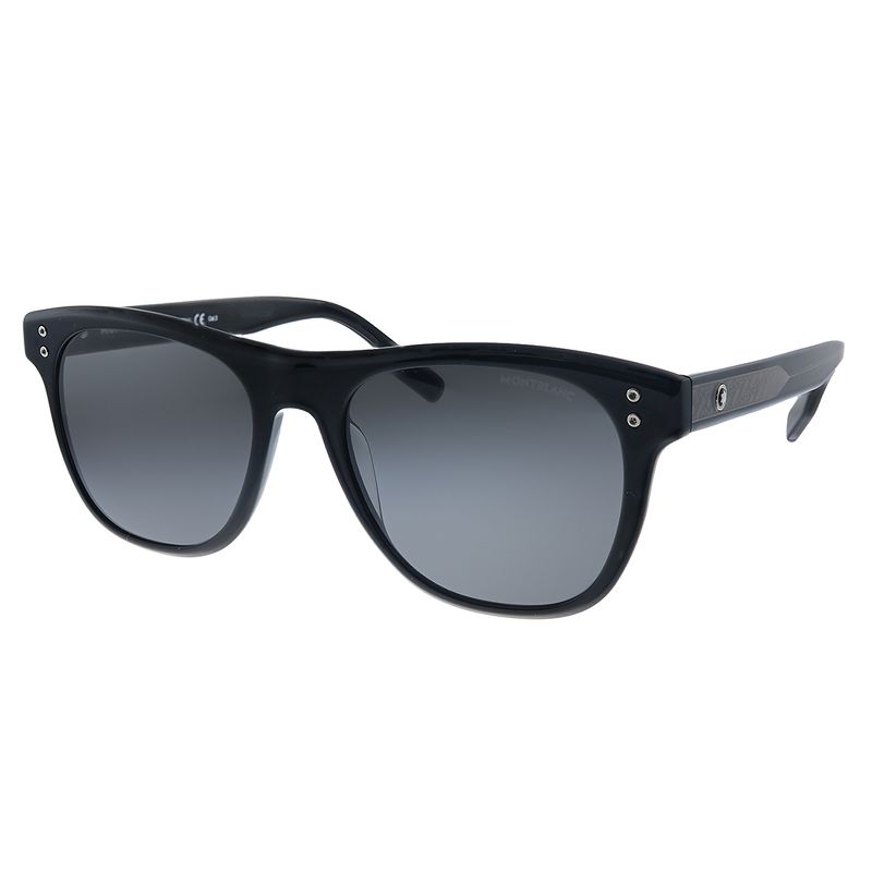Montblanc MB 124S 001 Unisex Rectangle Sunglasses Black 53mm