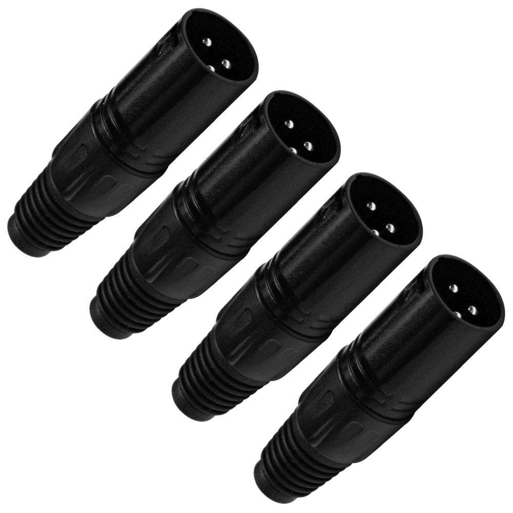 Seismic Audio - SAPT14 (4 Pack) - Black XLR Male Connector