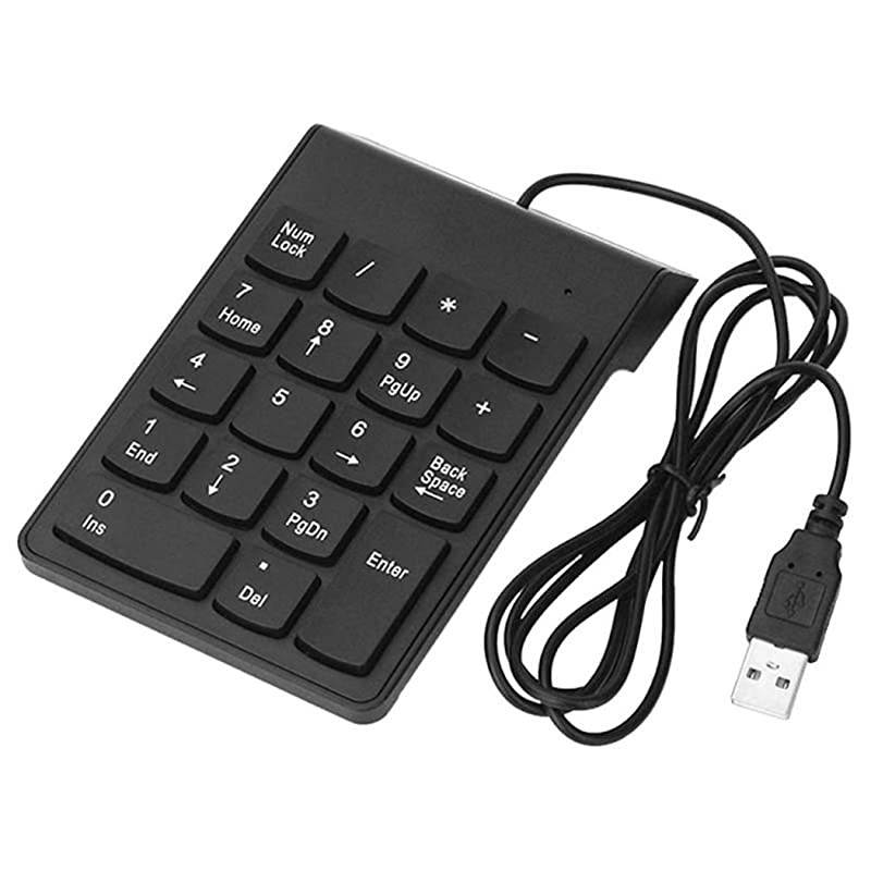 Numeric Keypad NK859 Portable Slim Mini Number Pad Keyboard for Laptop Desktop Computer PC, ChromBook, Surface Pro Notebook, Tax Number Calculate, Office Travel & Home - 18 Key Black