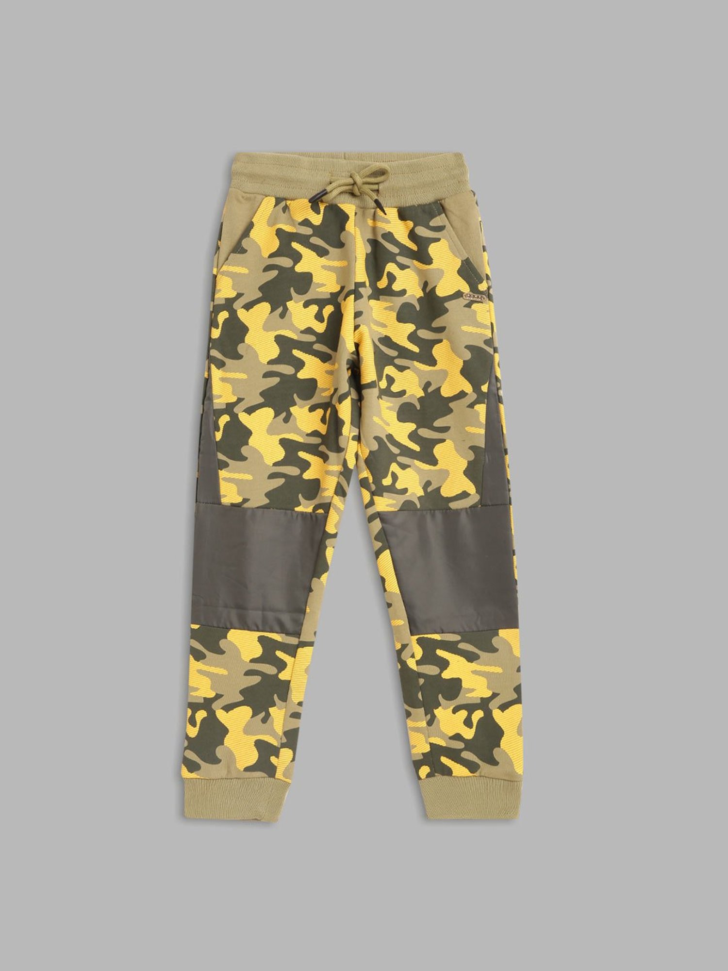 Blue Giraffe Boys Olive Camouflage Print Joggers