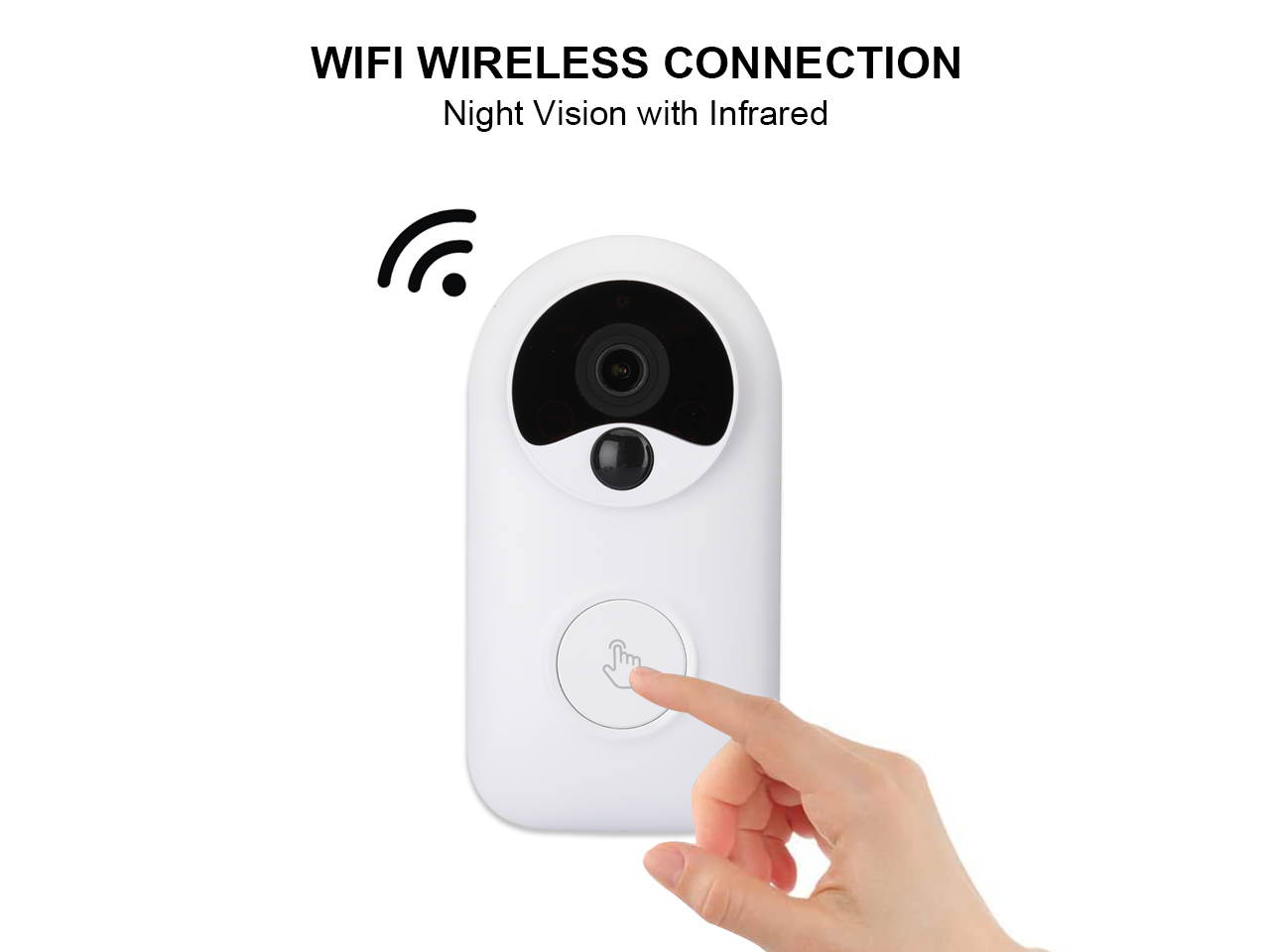 2.4Ghz WiFi Video Doorbell Camera, HD Wireless Security Camera Doorbell with Chime, Electric DoorBells, IP65, Night Vision, Motion Detect, 2-Way and Real-time Audio,battery no include