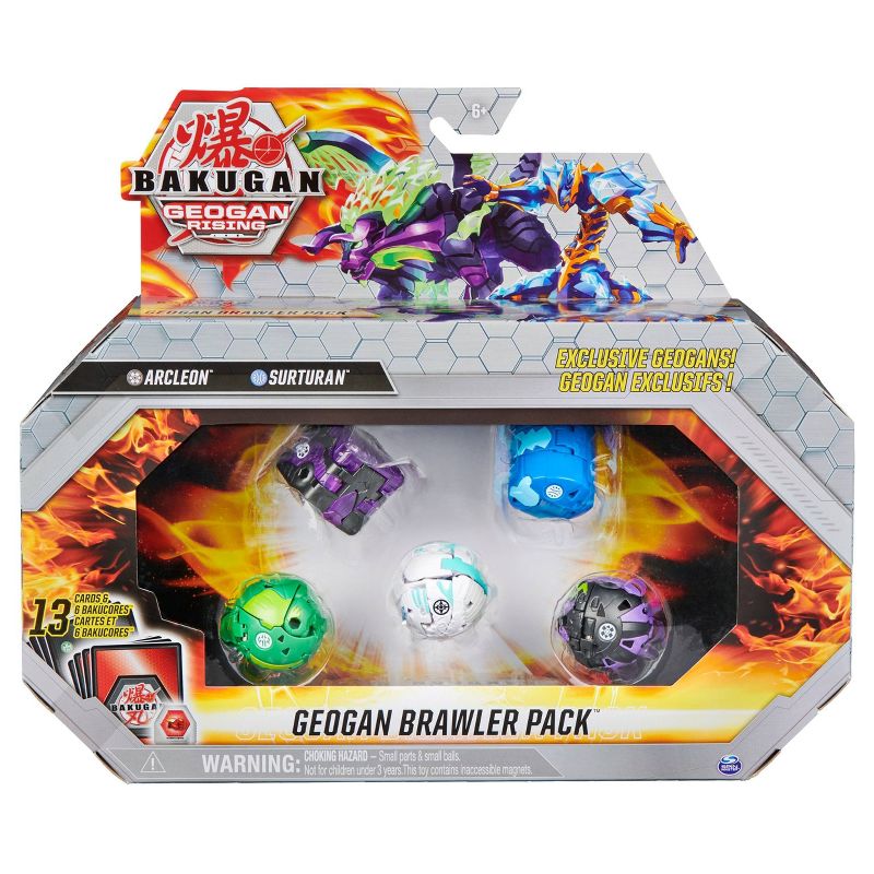 Bakugan Geogan Brawler Pack - Exclusive Arcleon and Surturan Geogan and 3 Bakugan