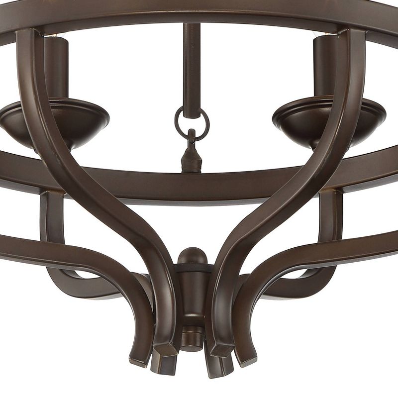 Barnes and Ivy Ceiling Light Semi Flush Mount Fixture Oil Rubbed Bronze 17 3/4" Wide 6-Light Bedroom Kitchen Living Room Hallway