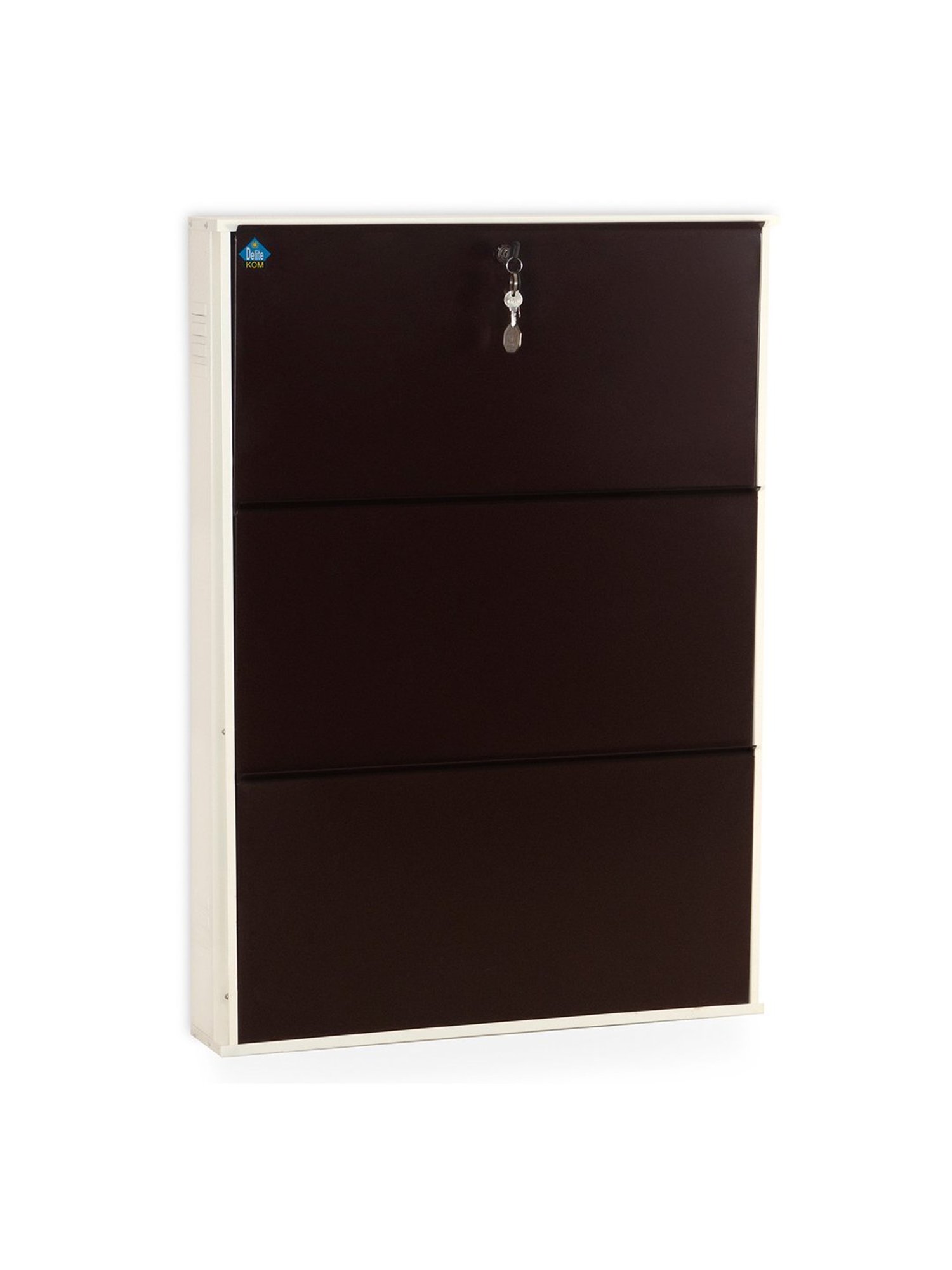 Delite Kom Metal Shoe Rack - 29" 3 Shelf, Ivory Coffee, PowderCoat, Wall Mount, DIY