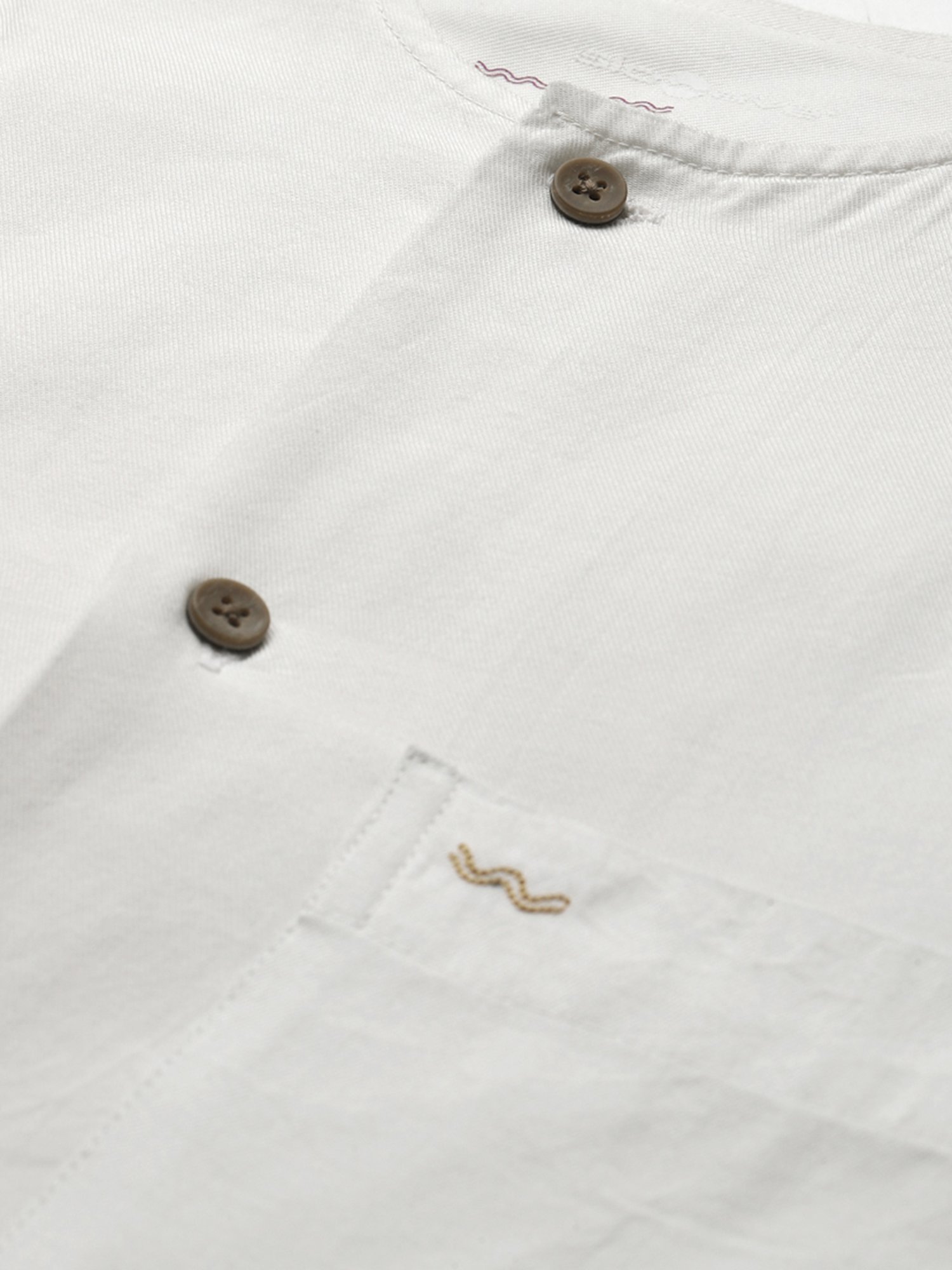 Slowave White Regular Fit Shirt