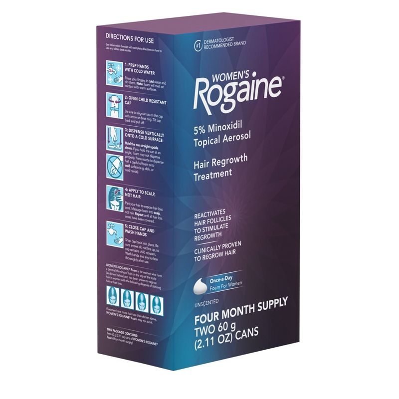 Women's Rogaine 5% Minoxidil Foam for Hair Regrowth - 4 Month Supply