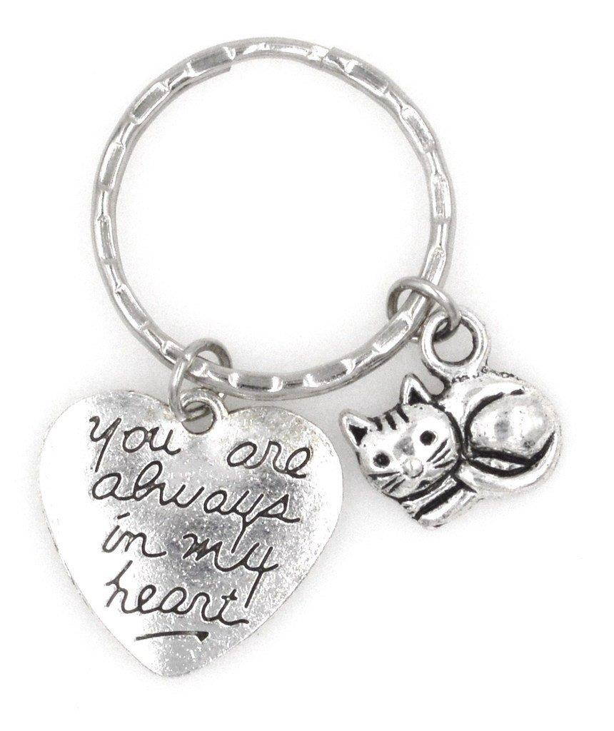 You are Always in My Heart Kitty Cat Keychain 107A