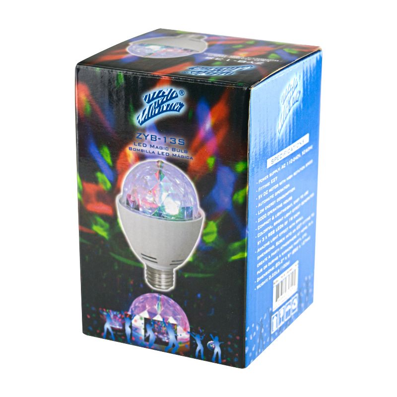 AudioPipe ZYB-13S Zebra Sound LED 5 Volt 1 Watt DC Motor Magic Disco Light Bulb (6 Pack)