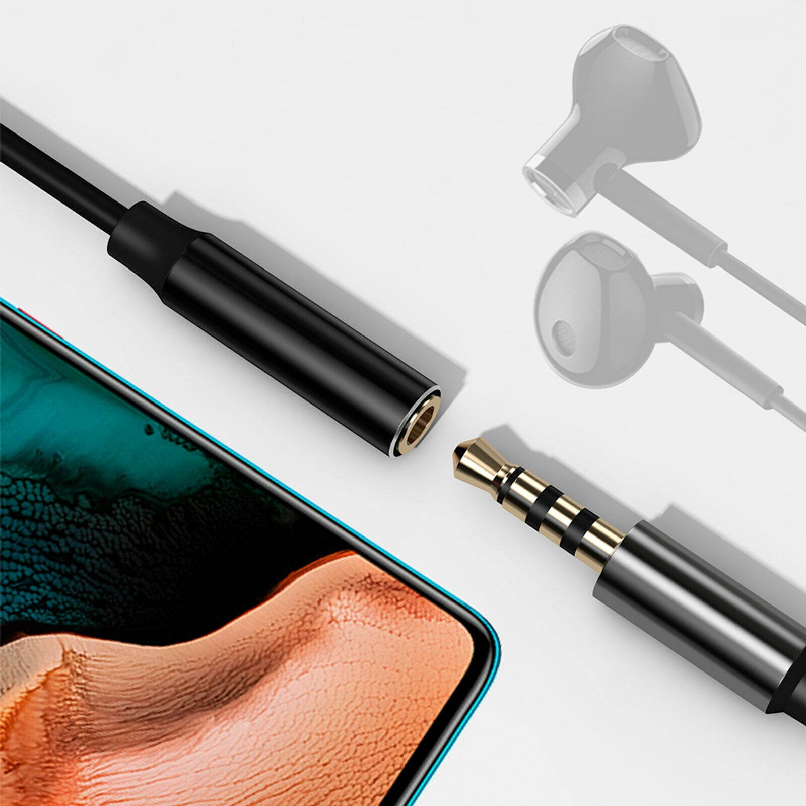 1/2x USB-C Type C Adapter Port to 3.5MM Aux Audio Jack Earphone Headphone Cable