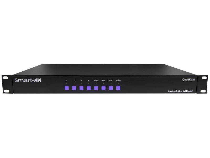 Smartavi SM-QKVM-S 4-Port DVI USB QuadKVM switch PiP/Dual/Full modes/1900x1200