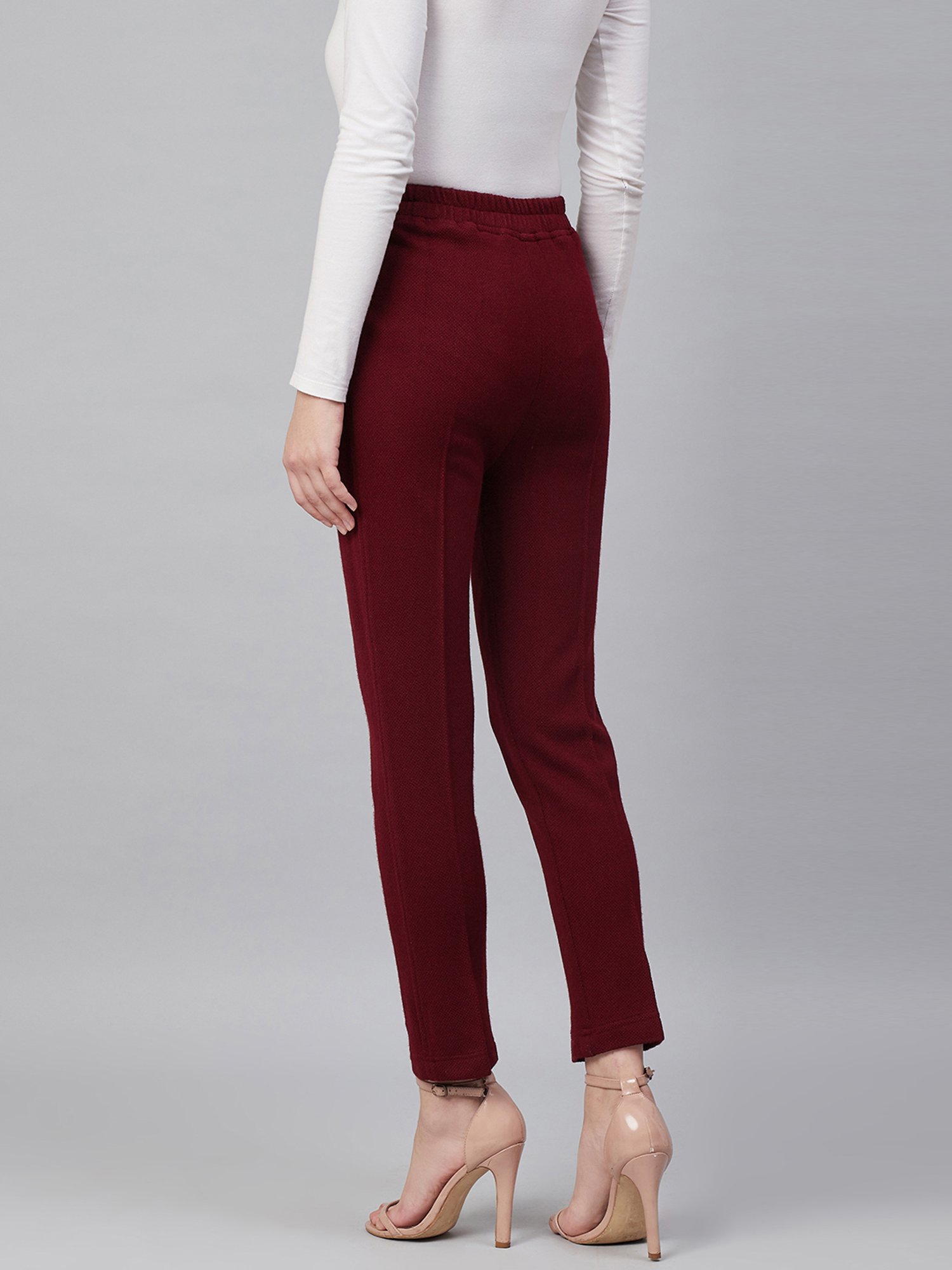 Cayman Maroon Mid Rise Pants