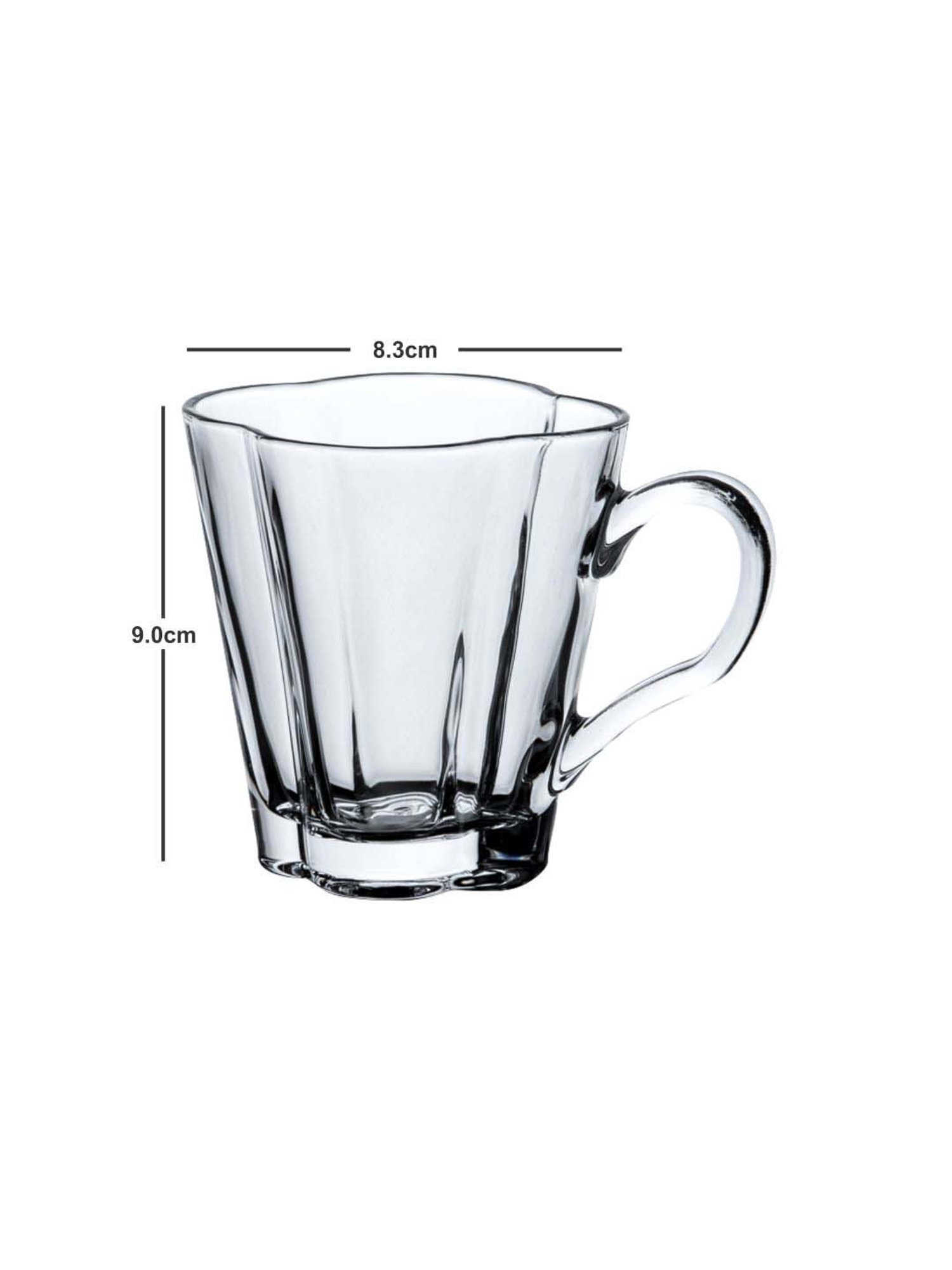 Goodhomes Transparent Glass Coffee Mug (0.2 L) - Set of 6