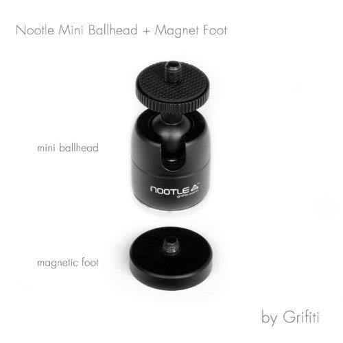Grifiti Nootle Magnetic Camera Mount and Magnetic Camera Stand Magnetic Foot Nootle Mini Ball Head Heavy Duty Metal Securely Attaches to Steel or other Magnetic Surfaces