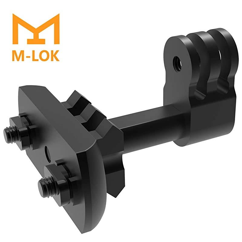 MLOK GoPro Mount 2 in 1 Side Gun Rail Mount for GoPro and Mlok Picatinny Rail 90 Degree Camera Mount for Mlok System