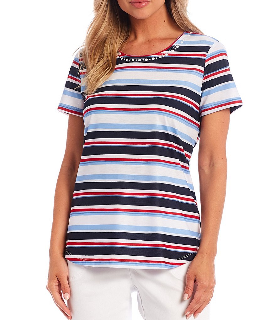 Joules Celina Short Sleeve V-Neck Knit Tee