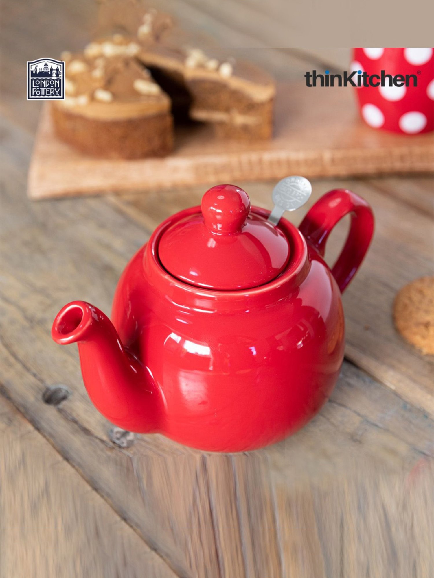 La Cafetiere Red Ceramic Farmhouse Teapot (600ml)