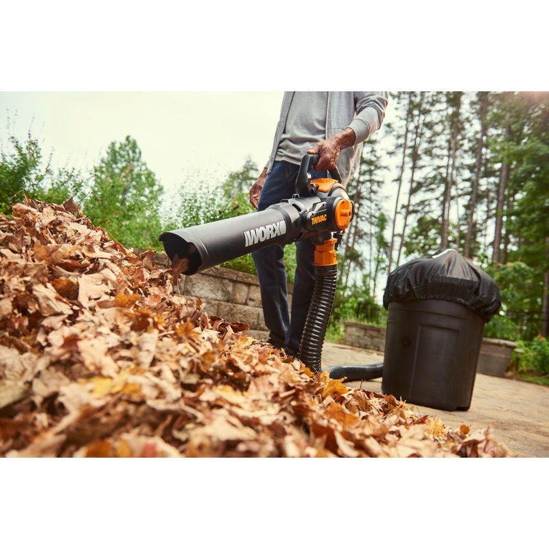 Worx WG524 TRIVAC 12-Amp Electric 3-IN-1 Blower / Mulcher / Yard Vacuum with Leaf Collection System