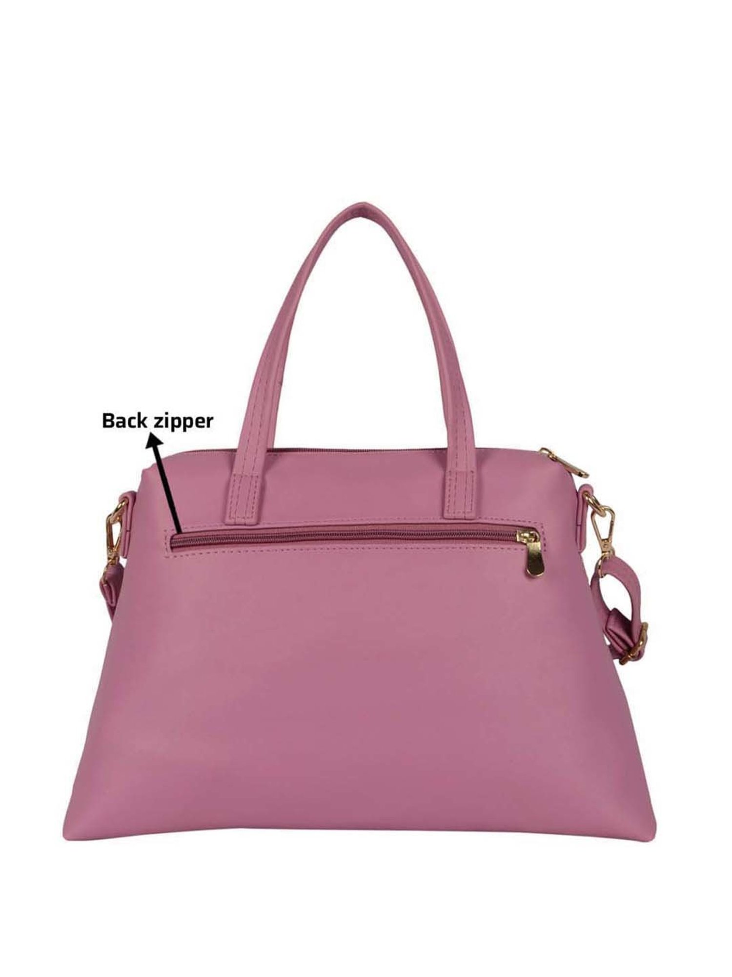 Baggit Pink Solid Medium Handbag