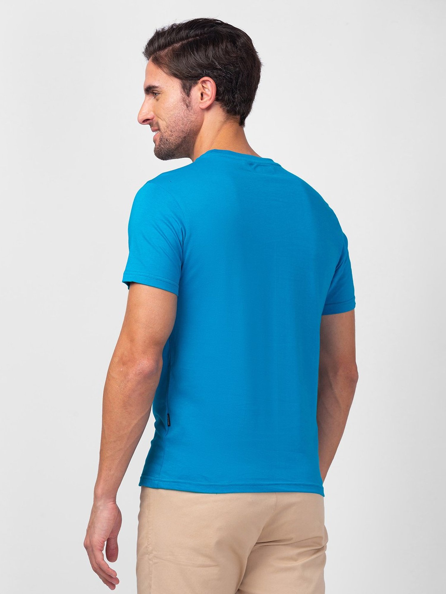 Kenneth Cole Medium Blue Slim Fit Striped Crew T-Shirt