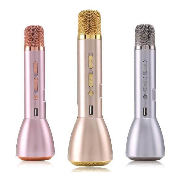 K088 Karaoke Wireless Microphone Handheld KTV with Speaker Bluetooth Rose Gold - Rose