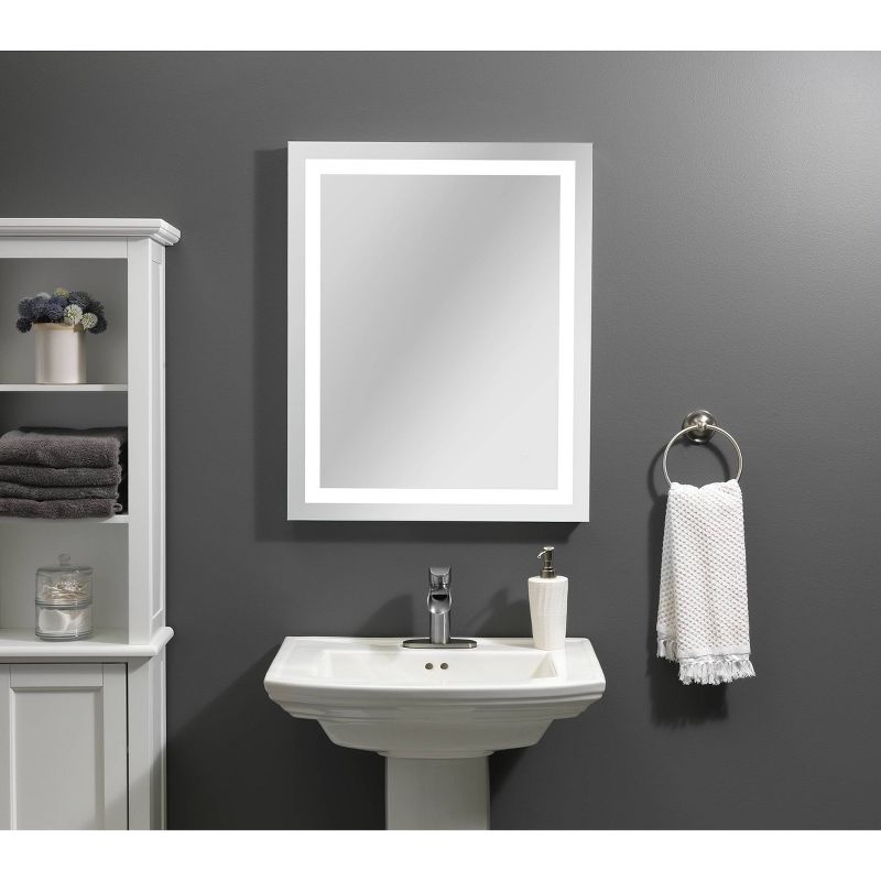 24"x30" Frameless Dimmable LED Wall Mirror with Anti Fog Glass - Tosca