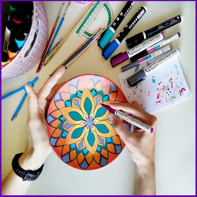 Pintar Art Supply Premium Acrylic Paint Pens - Fine Tip Pens For Rock Painting