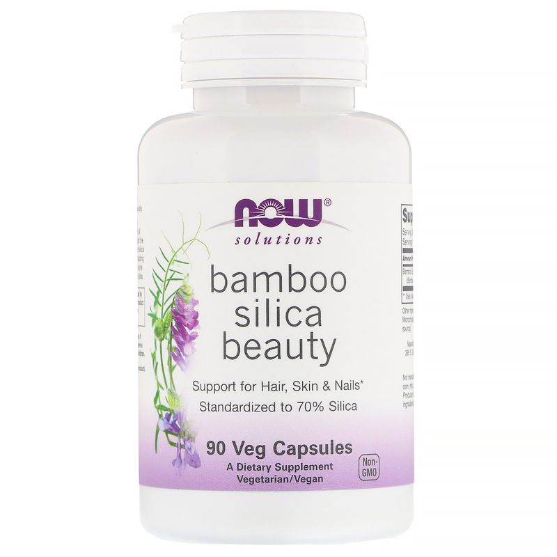 Now Foods Solutions, Bamboo Silica Beauty,  90 Veg Capsules, Mineral Supplements
