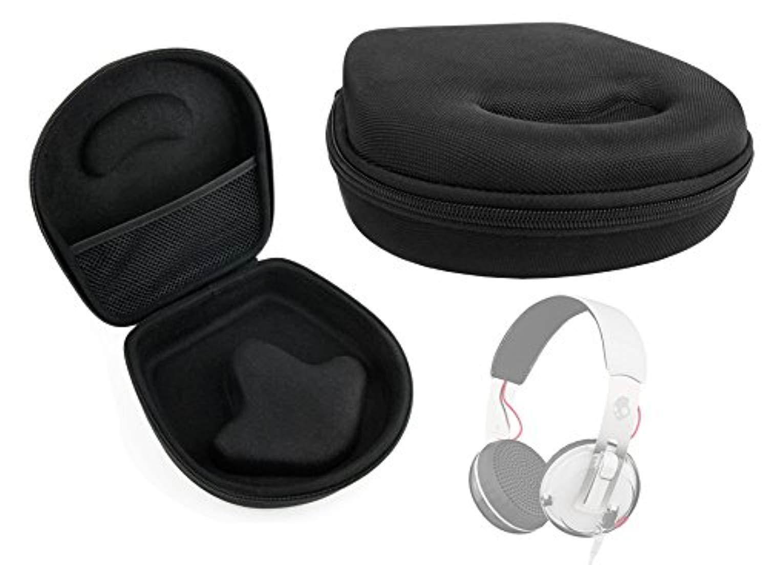 DURAGADGET Hard 'Shell' EVA Headphone Case in Black - for the SkullCandy Grind / Uprock / Hesh 2 Headphones - with Internal Netted Accessories Pocket And Contoured Mould Interior