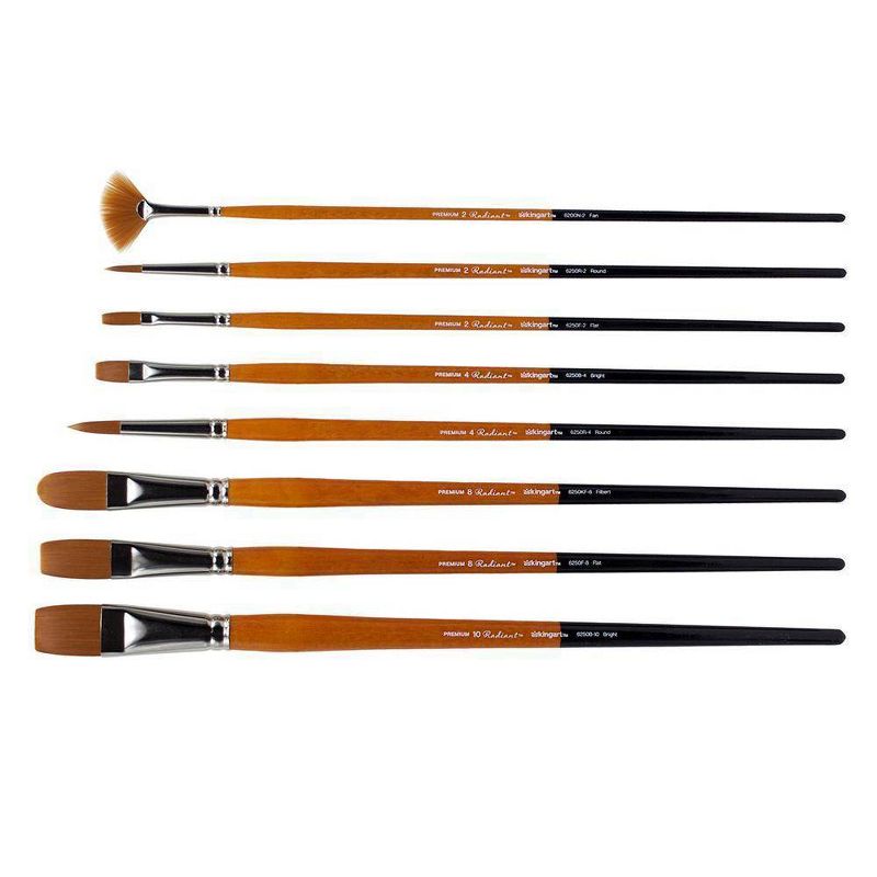 Kingart 8ct Radiant Brush Set - Long handle