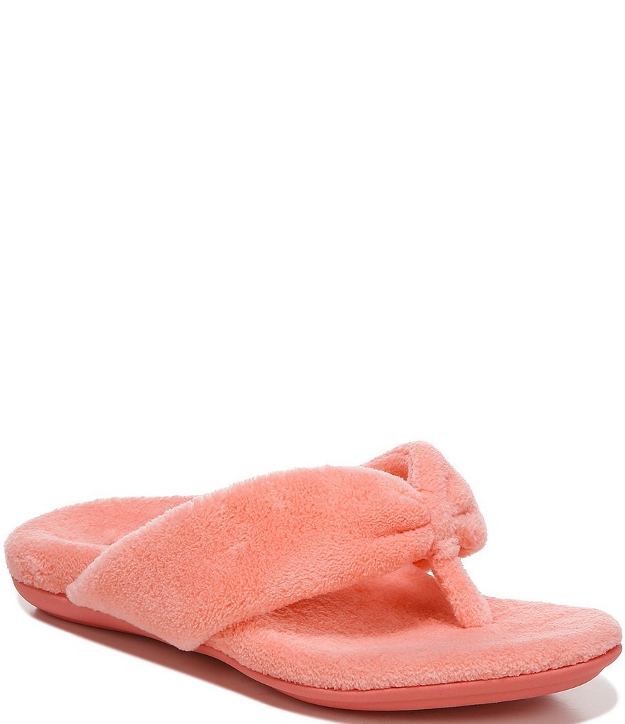 Vionic Lydia Washable Plush Terry Cloth Thong Slippers