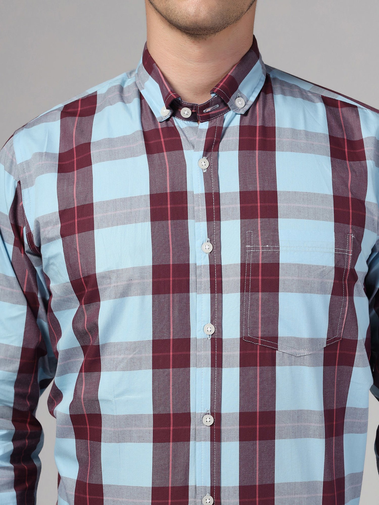 TAHVO Blue & Black Regular Fit Check Co-Ord Sets