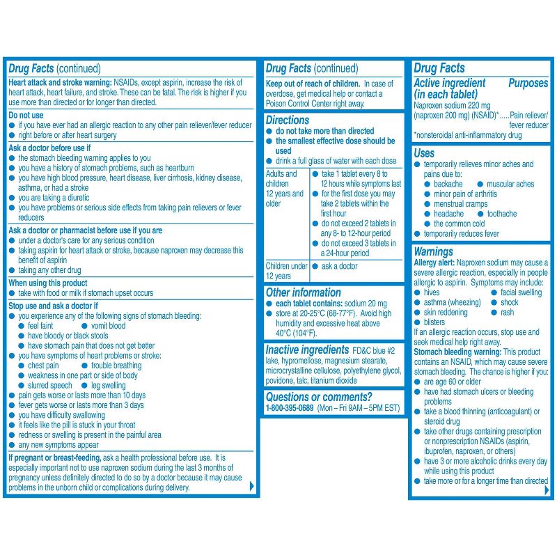 Aleve Naproxen Sodium Back and Muscle Pain Tablet (NSAID) - 90ct