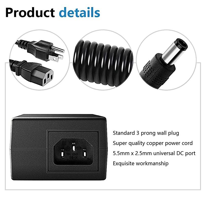 24V DC Power Supply 24 Volt 5A 120W Power Adapter 100V~240V AC to DC Converter Transformer 55x25mm Plug for 5050 3528 LED Strip Light 3D Printer LED Driver CCTV Security System LCD Monitor