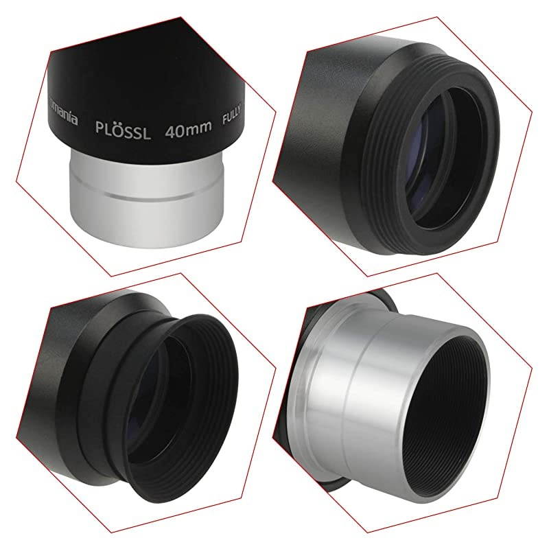 125 40mm Plossl Telescope Eyepiece 4Element Plossl Design Threaded for Standard 125inch Astronomy Filters
